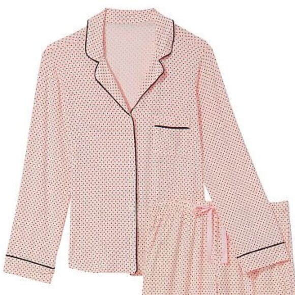 VS XXL Reg 30" Inseam Modal PJ Set Light Pink Tiny Dot Polka Dots So Comfy! NWT - Picture 10 of 14